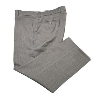 Ballin Pants Mens 38x28 Gray Super 120s Wool Dress Flat Front Comfort-EZE